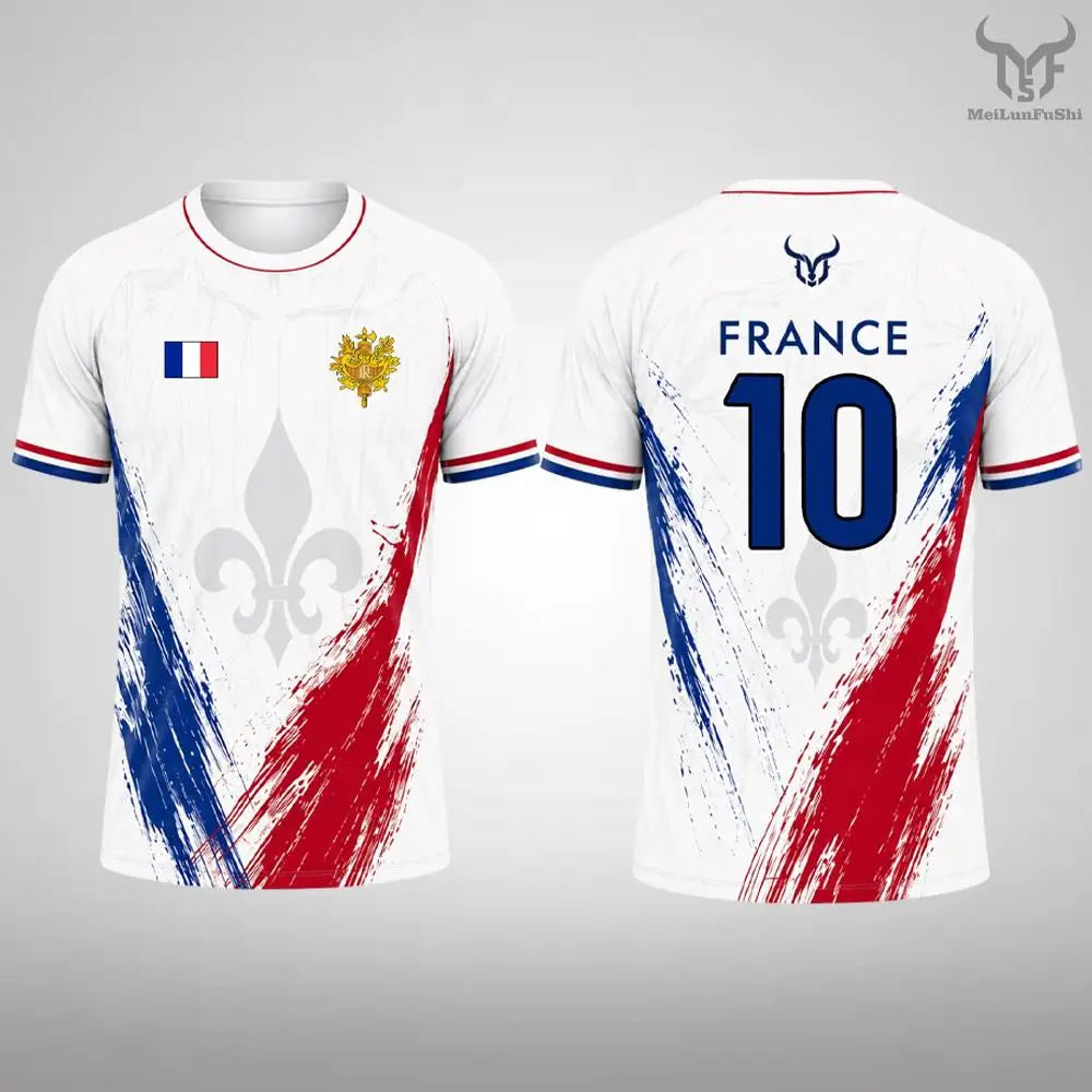 France Soccer Fan Jersey – Bleu, Blanc, Rouge Fan Tee