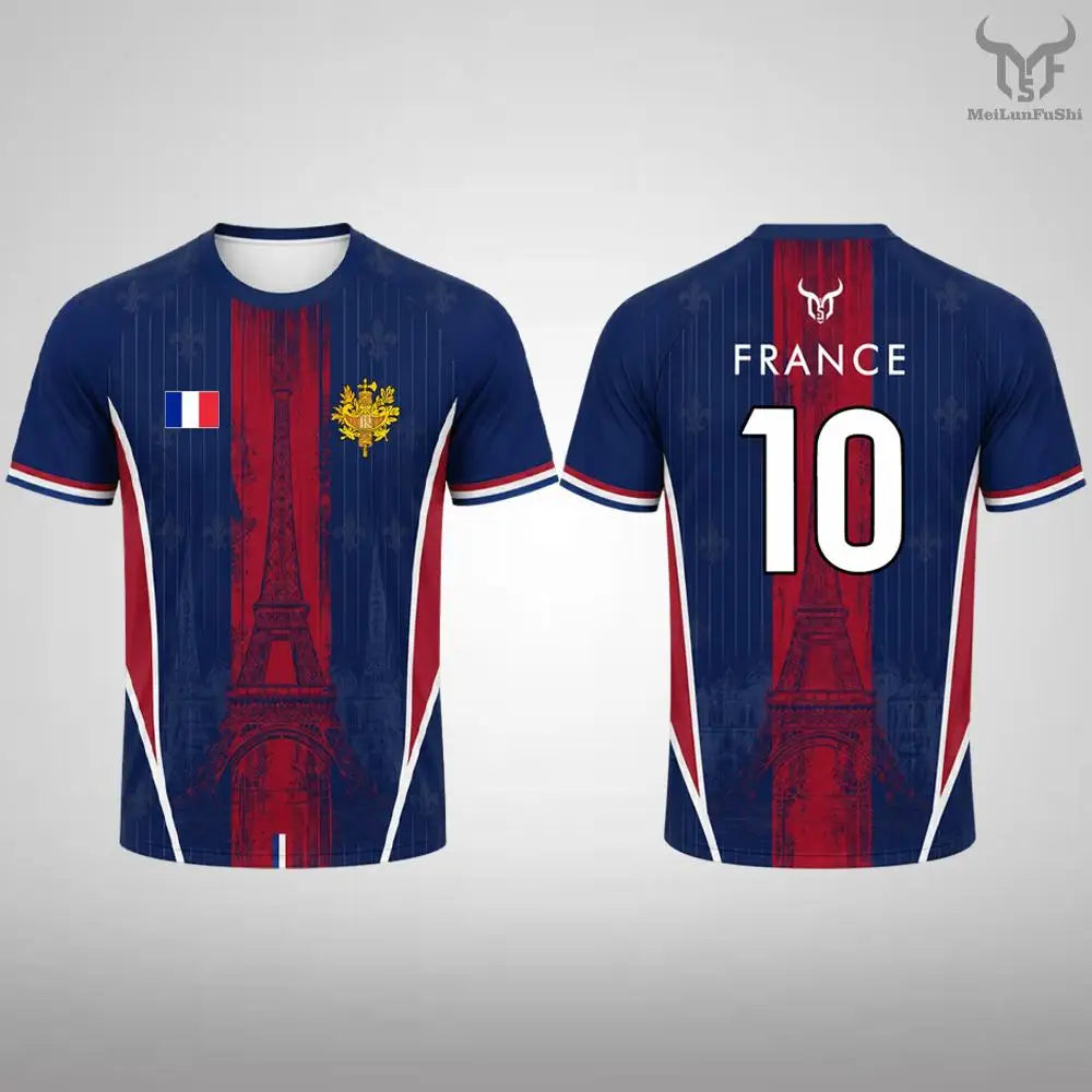 France Soccer Fan Jersey – Bleu, Blanc, Rouge Fan Tee