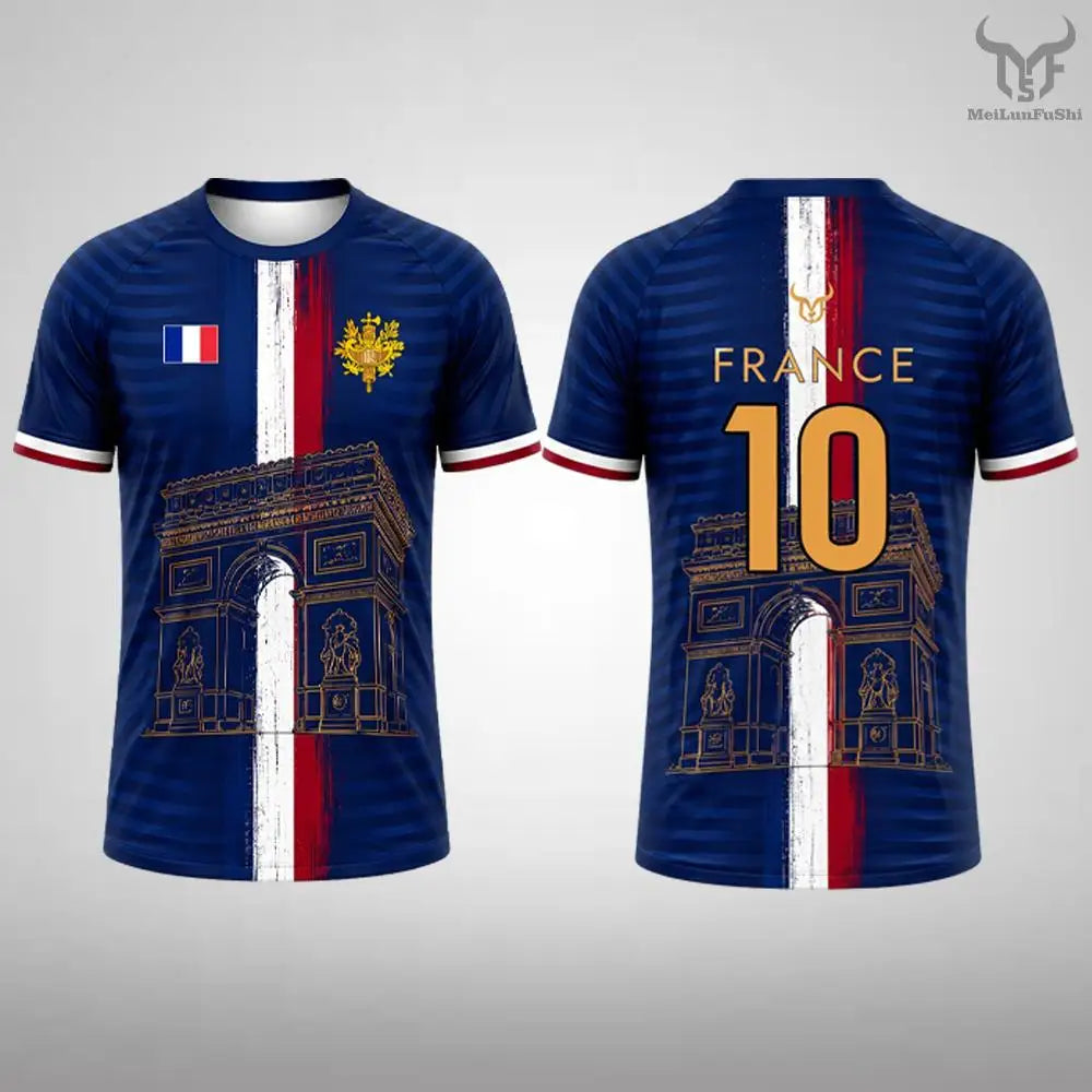 France Soccer Fan Jersey – Bleu, Blanc, Rouge Fan Tee