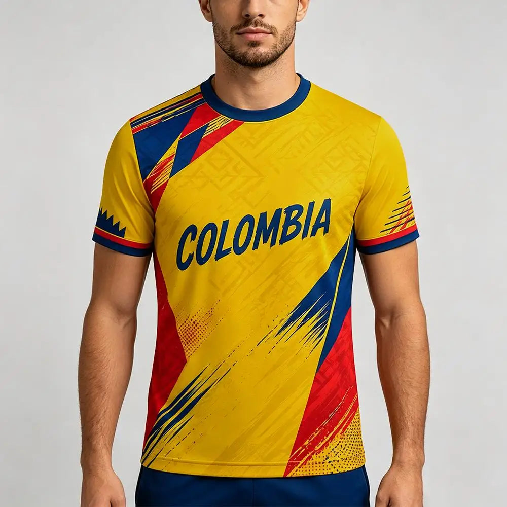 Colombia Soccer Fan Jersey – Country-Color Fan Tee