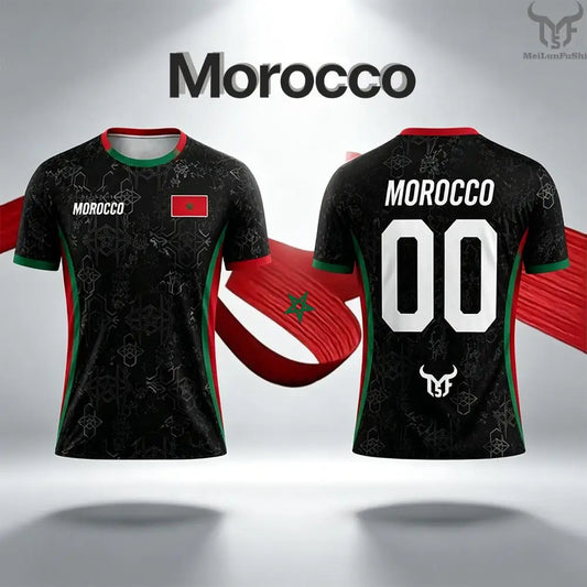 Morocco Soccer Fan Jersey – Country-Color Fan Tee