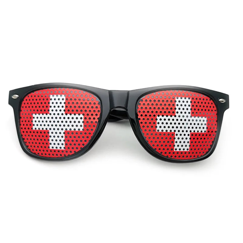 New Unisex Black Frame 42 Countries Flag Sun Glasses Decorative Spectacles Eyeglasses Frames for Party Women Men Sunglasses